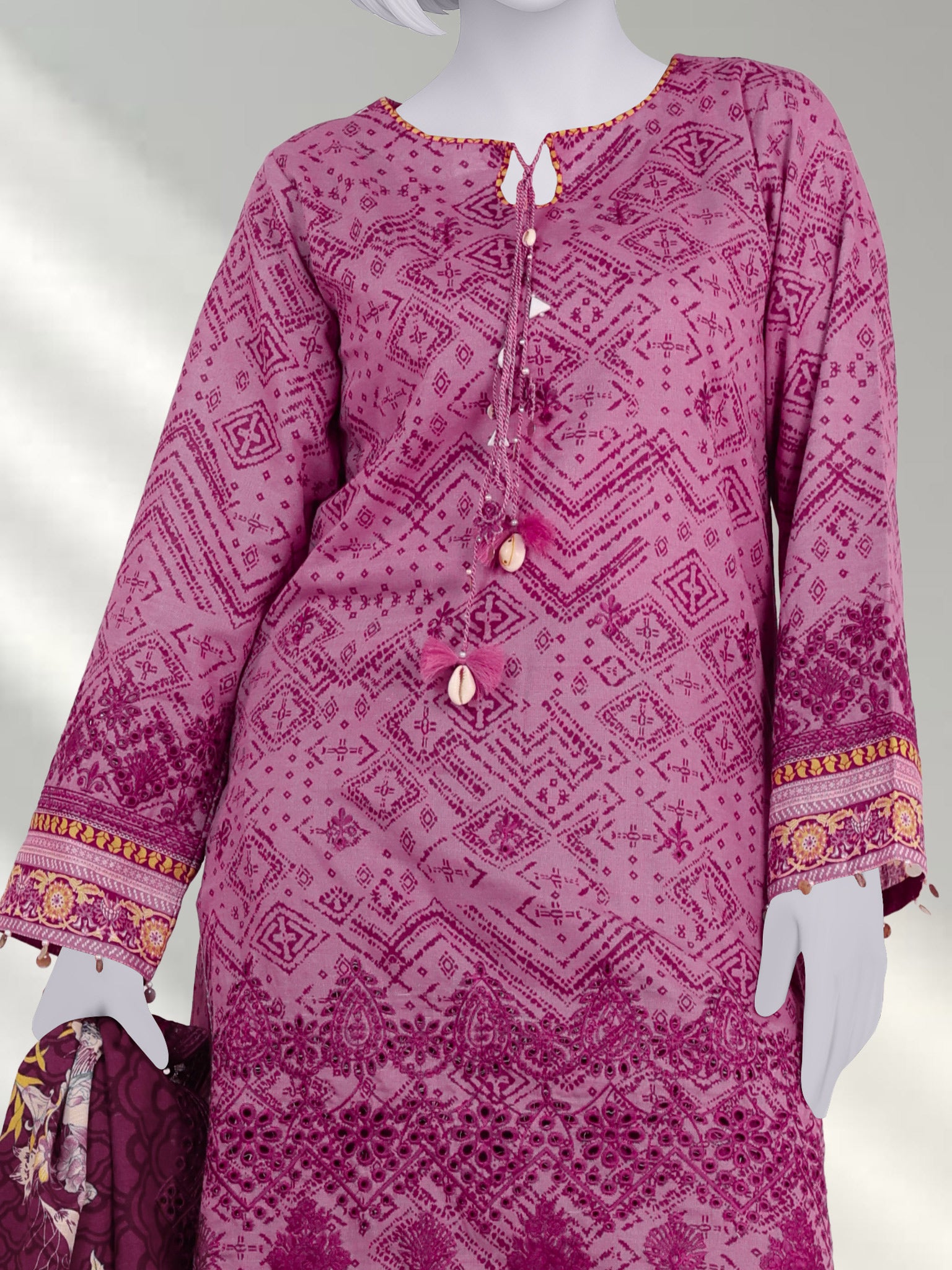 Embroidered Chikankari Khaddar 3Pc Unstitched Suit  | PJBCKU251162B