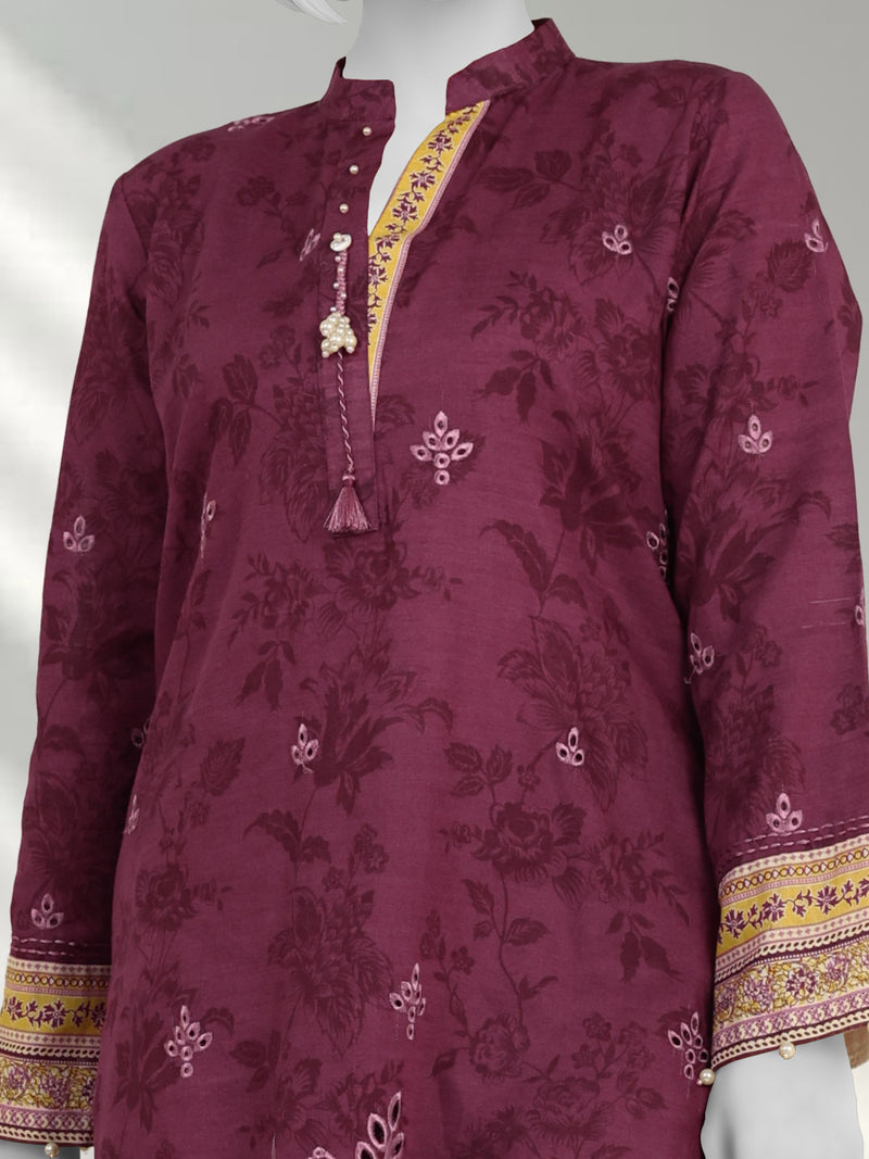 Embroidered Chikankari Khaddar 3Pc Unstitched Suit  | PJBCKU251163B