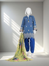 Embroidered Chikankari Khaddar 3Pc Unstitched Suit  | PJBCKU251164A