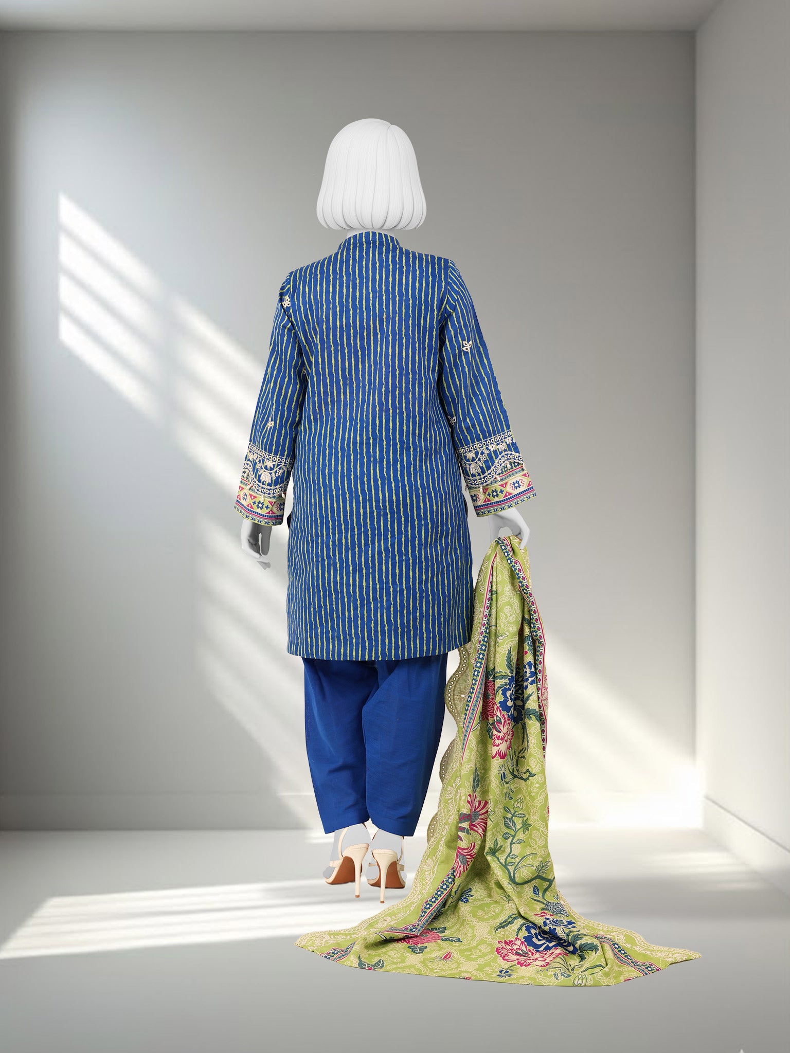 Embroidered Chikankari Khaddar 3Pc Unstitched Suit  | PJBCKU251164A