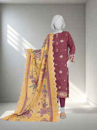 Embroidered Chikankari Khaddar 3Pc Unstitched Suit  | PJBCKU251164B