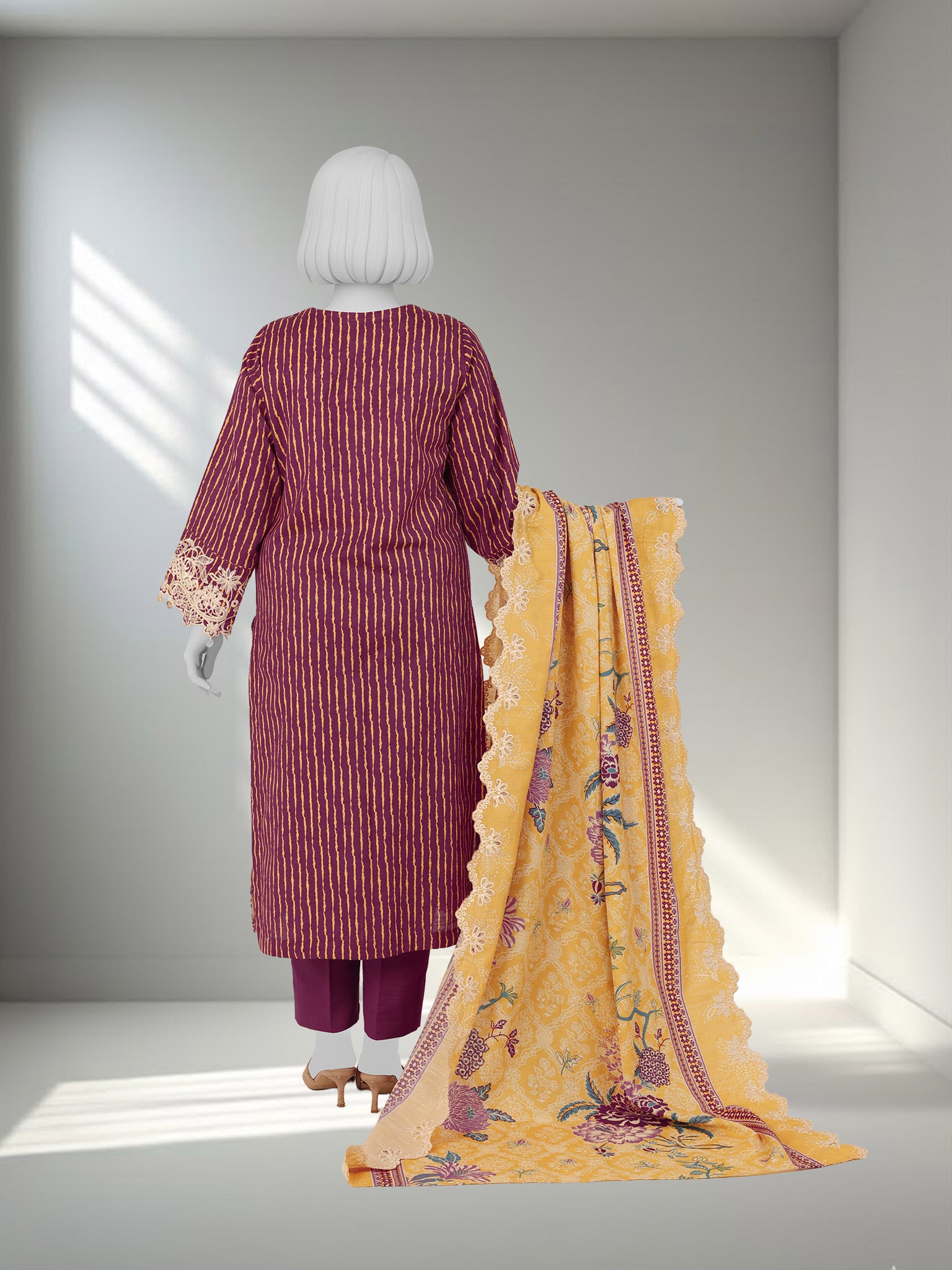 Embroidered Chikankari Khaddar 3Pc Unstitched Suit  | PJBCKU251164B