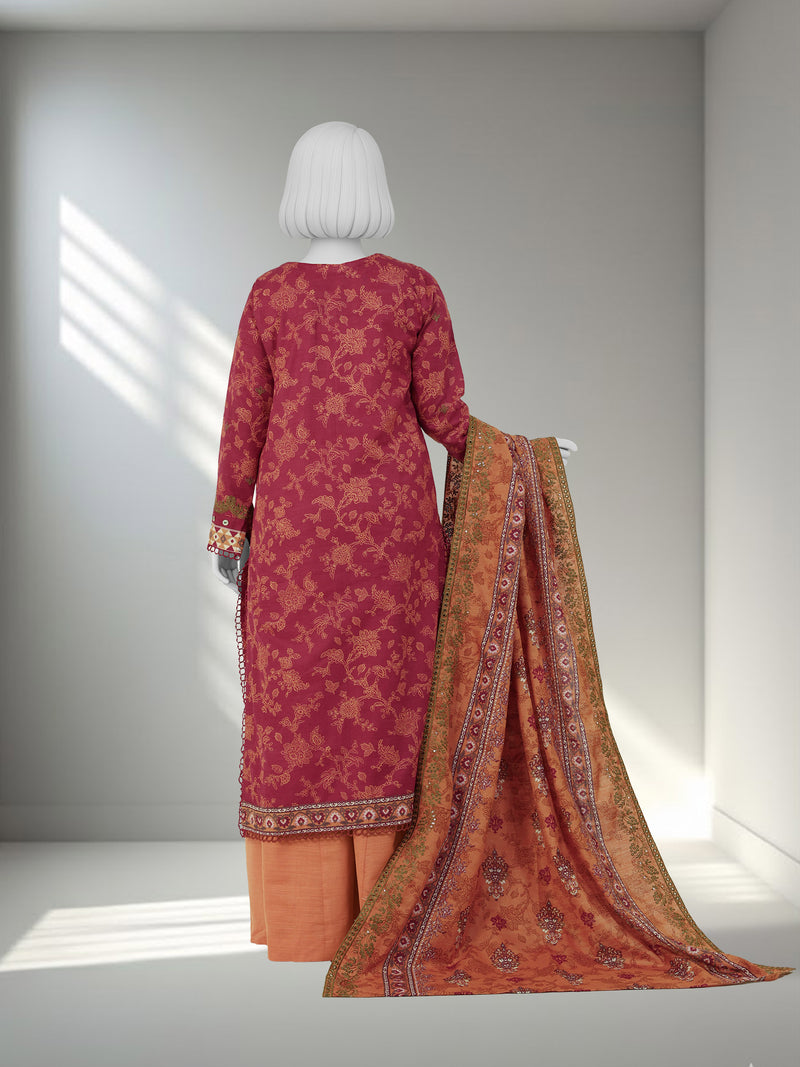 Embroidered Chikankari Khaddar 3Pc Unstitched Suit  | PJBCKU251166A