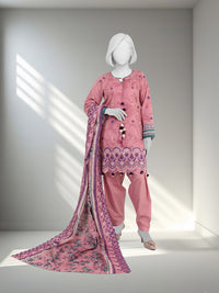 Embroidered Chikankari Khaddar 3Pc Unstitched Suit  | PJBCKU251167B