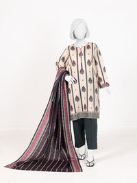 Printed Khaddar 3Pc Stitched Suit | PJBKS251142A