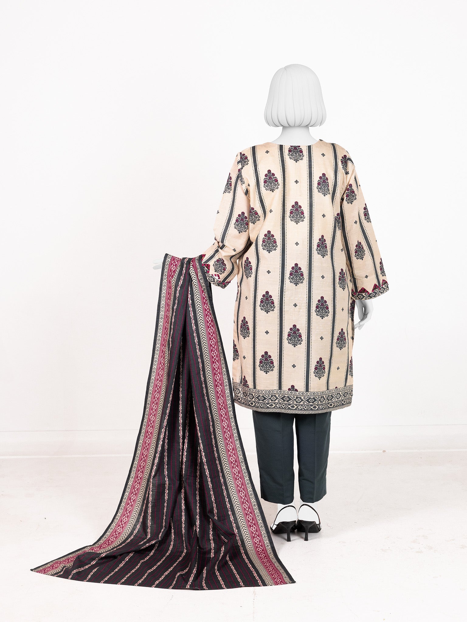 Printed Khaddar 3Pc Stitched Suit | PJBKS251142A