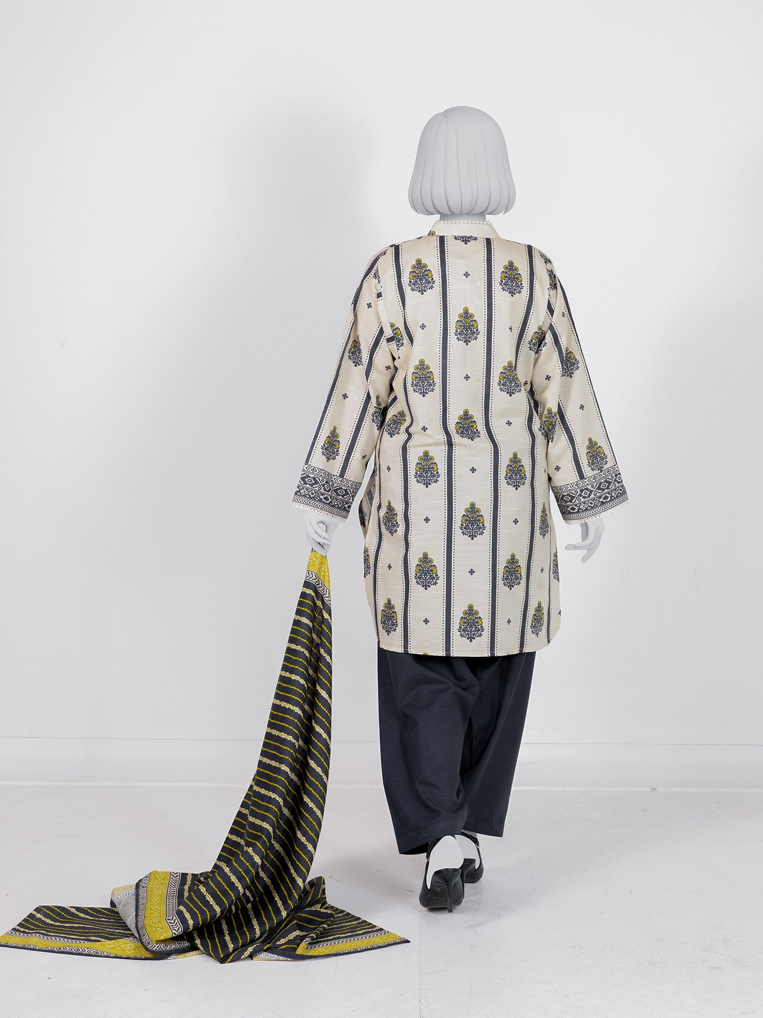 Printed Khaddar 3Pc Stitched Suit | PJBKS251142B