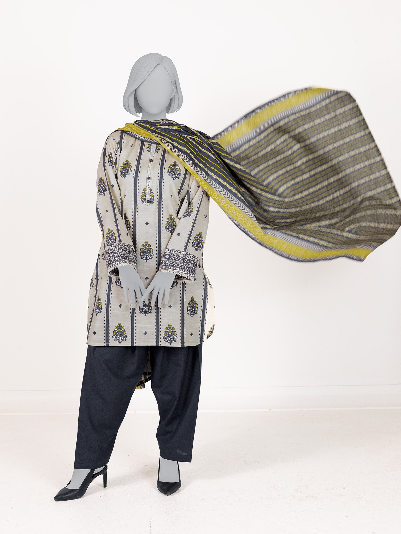 Printed Khaddar 3Pc Stitched Suit | PJBKS251142B