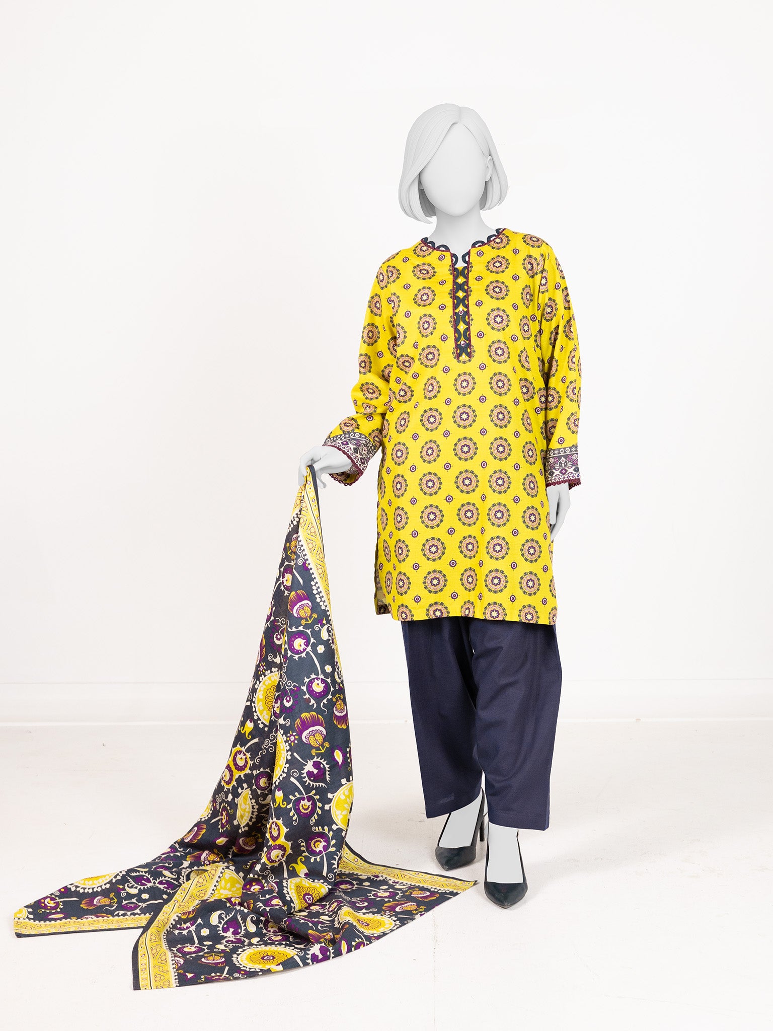 Printed Khaddar 3Pc Stitched Suit | PJBKS251143B