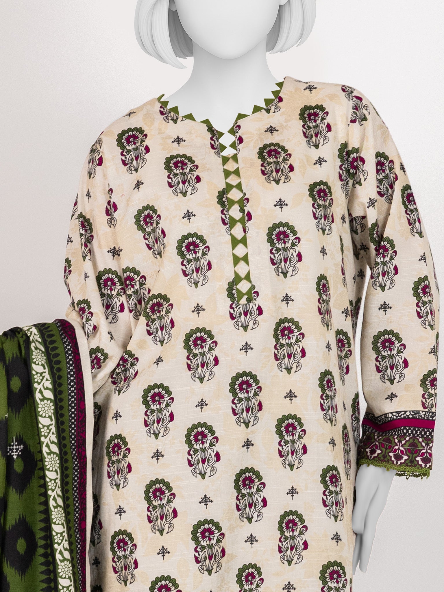 Printed Khaddar 3Pc Stitched Suit | PJBKS251144A