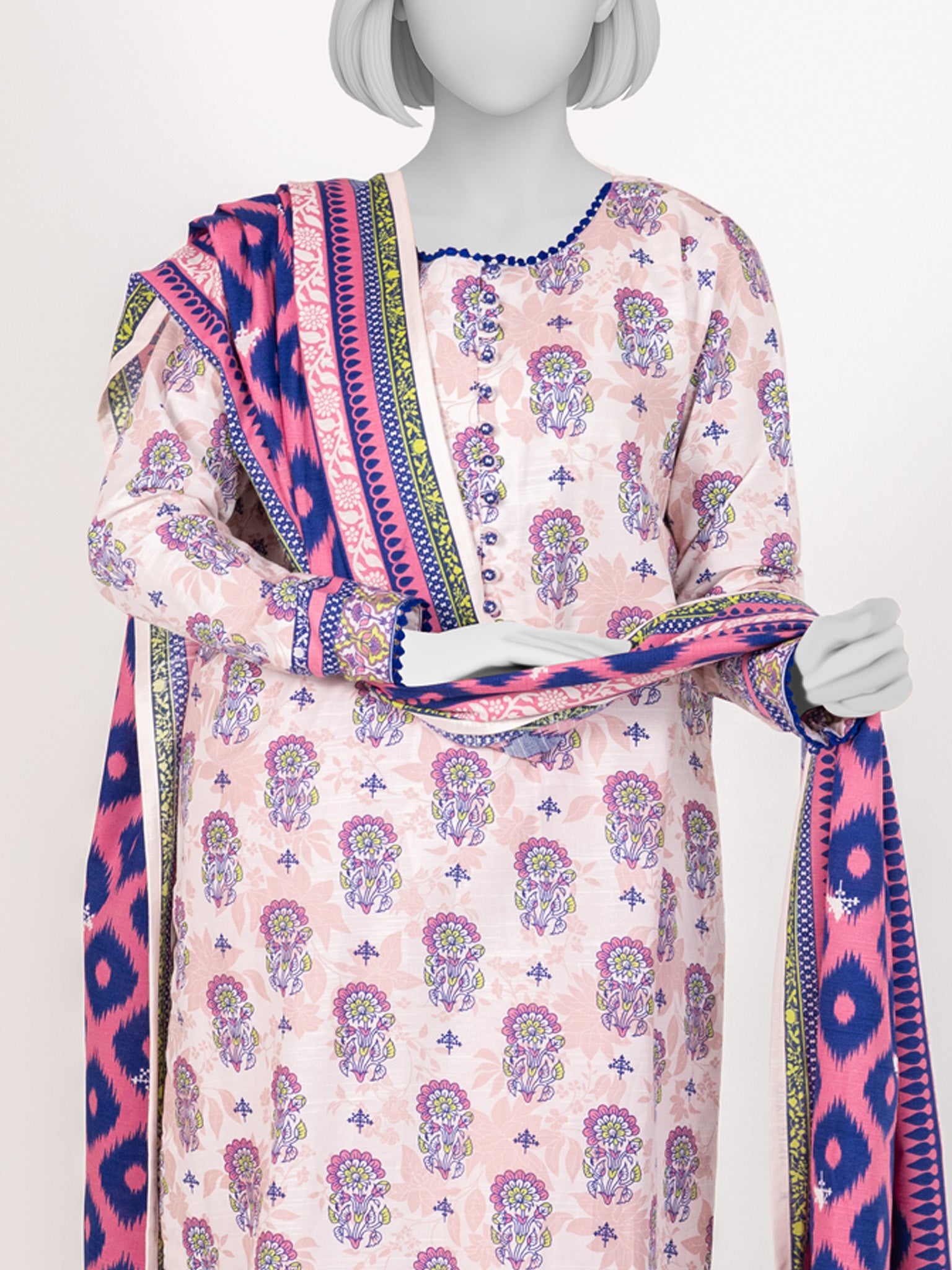 Printed Khaddar 3Pc Stitched Suit | PJBKS251144B