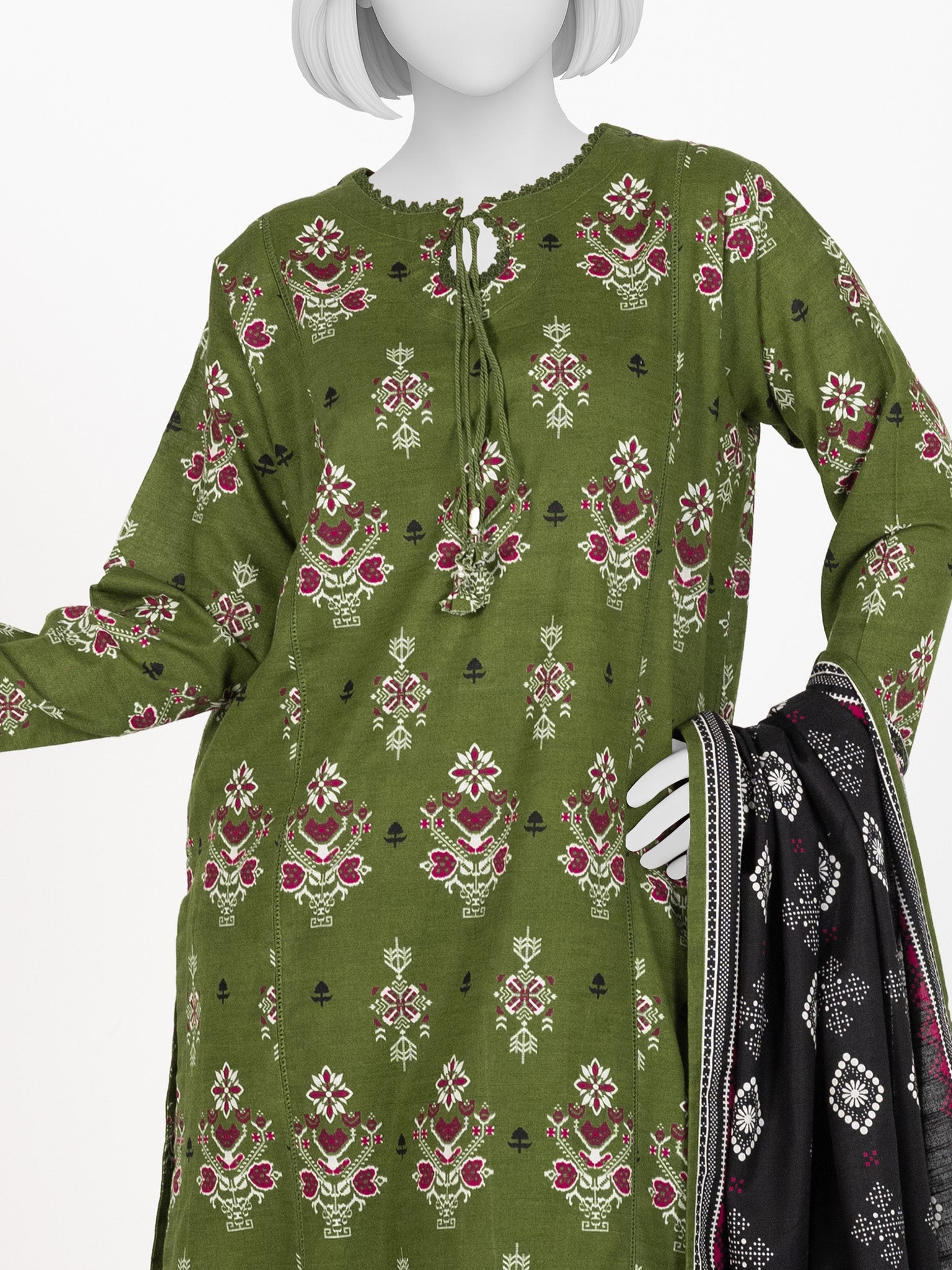 Printed Khaddar 3Pc Stitched Suit | PJBKS251146A