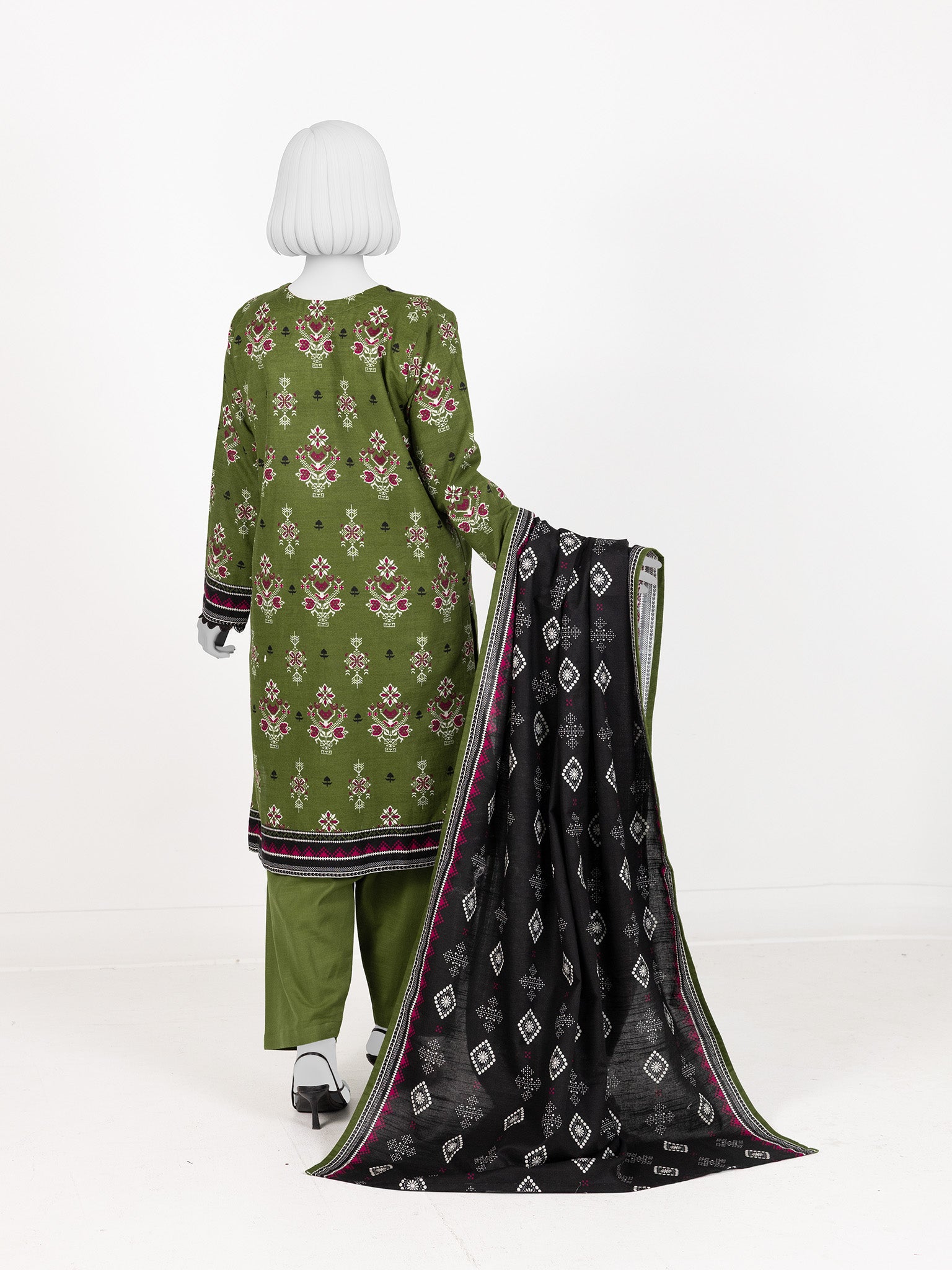 Printed Khaddar 3Pc Stitched Suit | PJBKS251146A