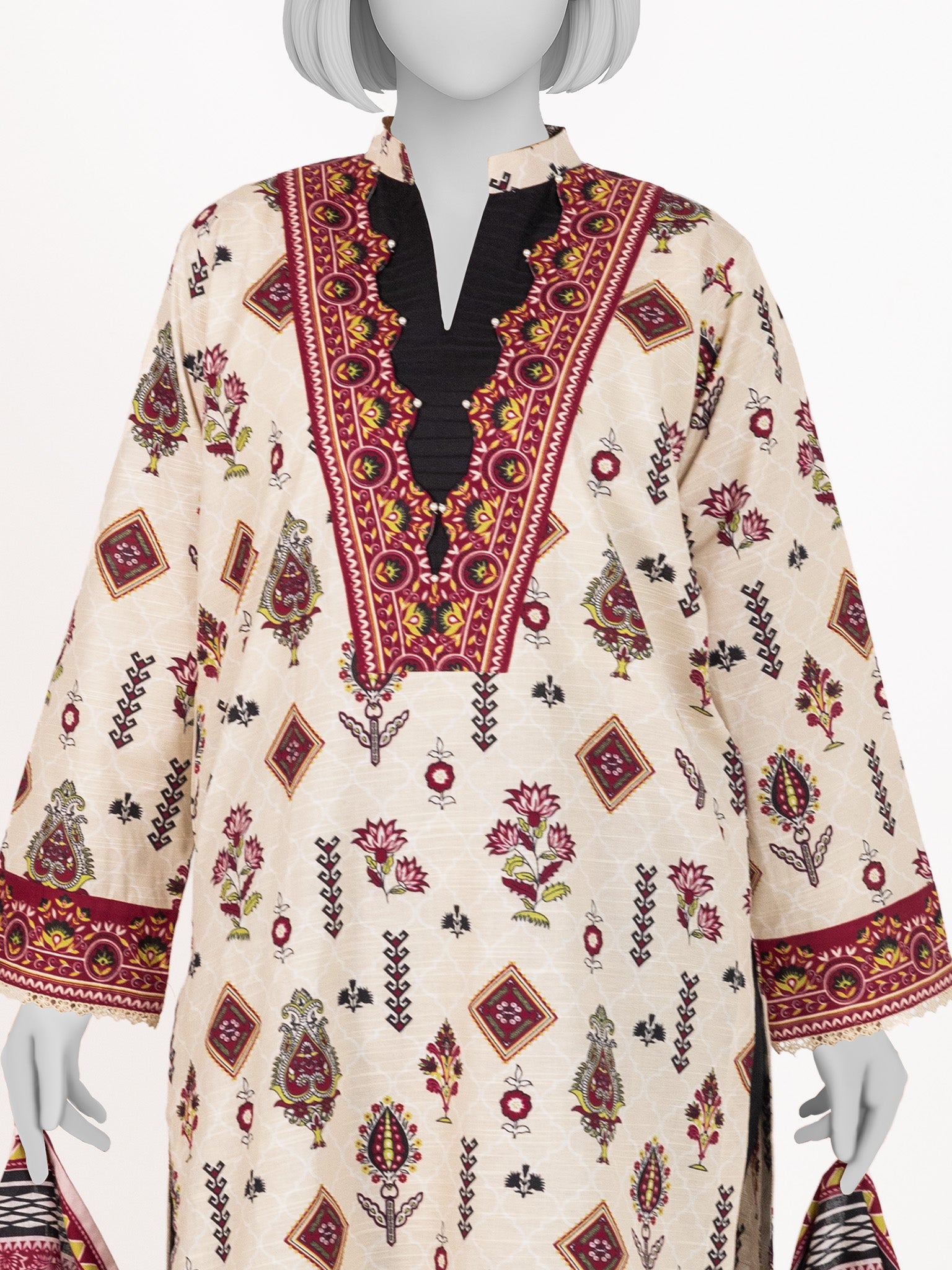 Printed Khaddar 3Pc Stitched Suit | PJBKS251147A