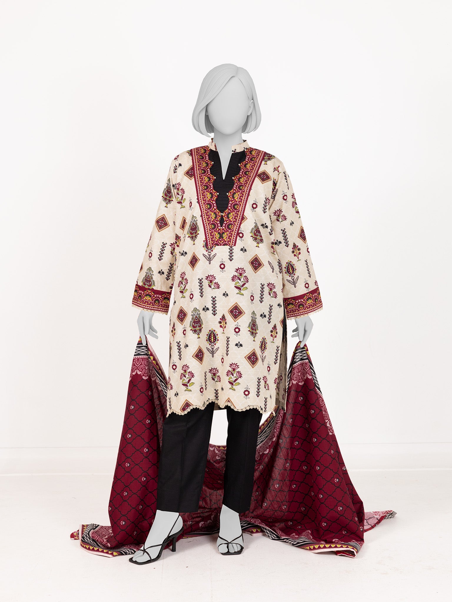 Printed Khaddar 3Pc Stitched Suit | PJBKS251147A