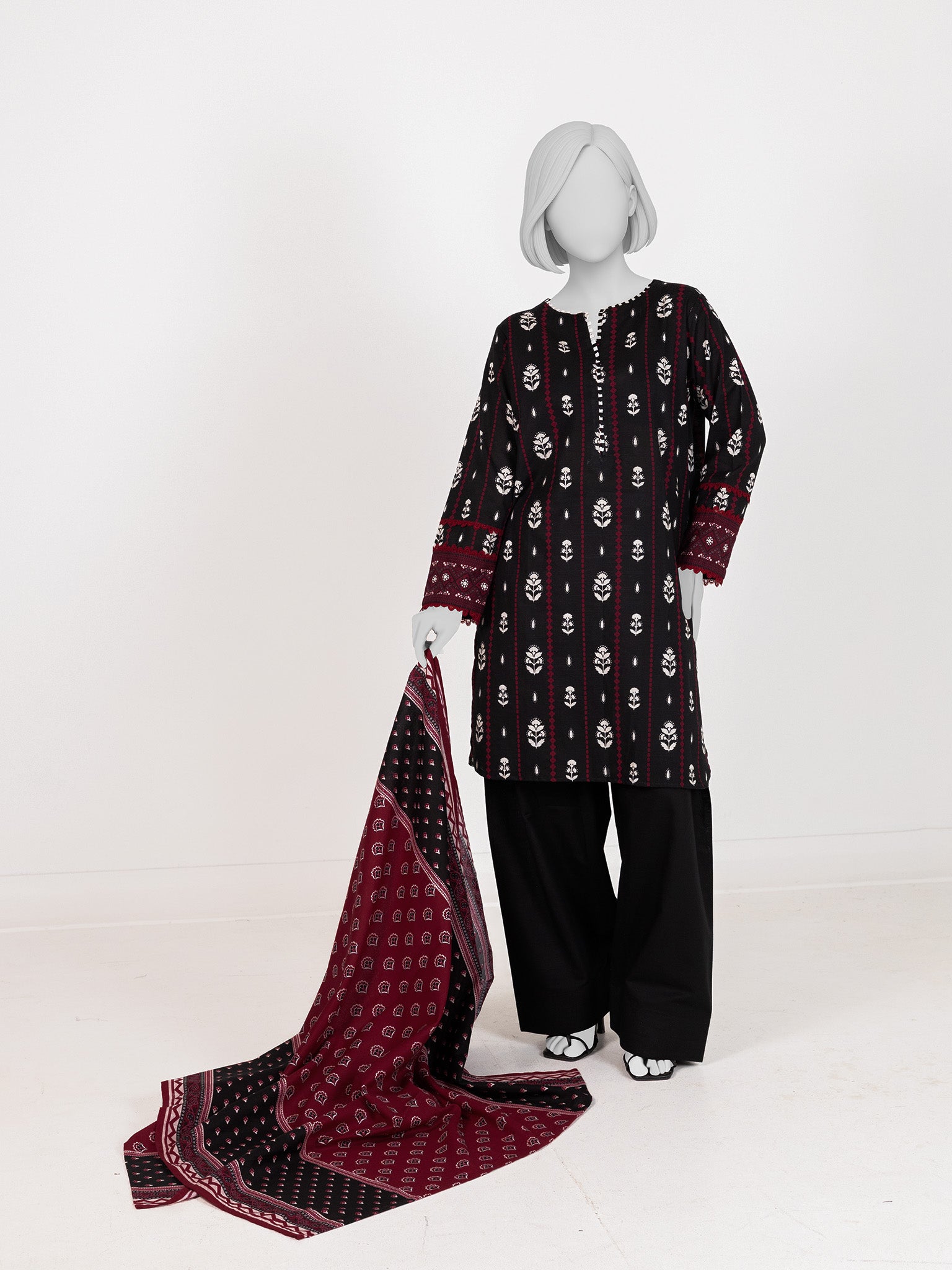 Printed Khaddar 3Pc Stitched Suit | PJBKS251148A