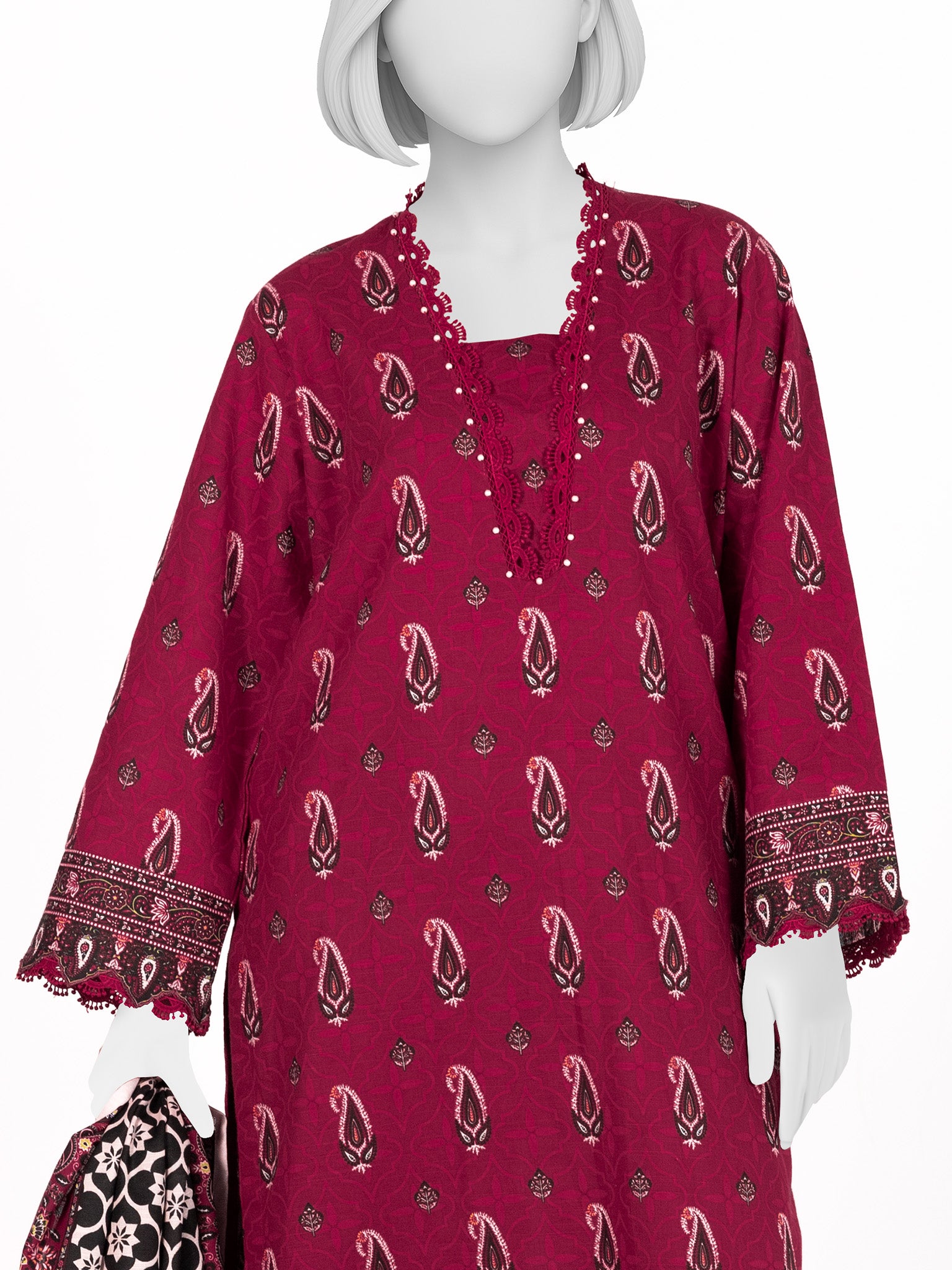 Printed Khaddar 3Pc Stitched Suit | PJBKS251149A