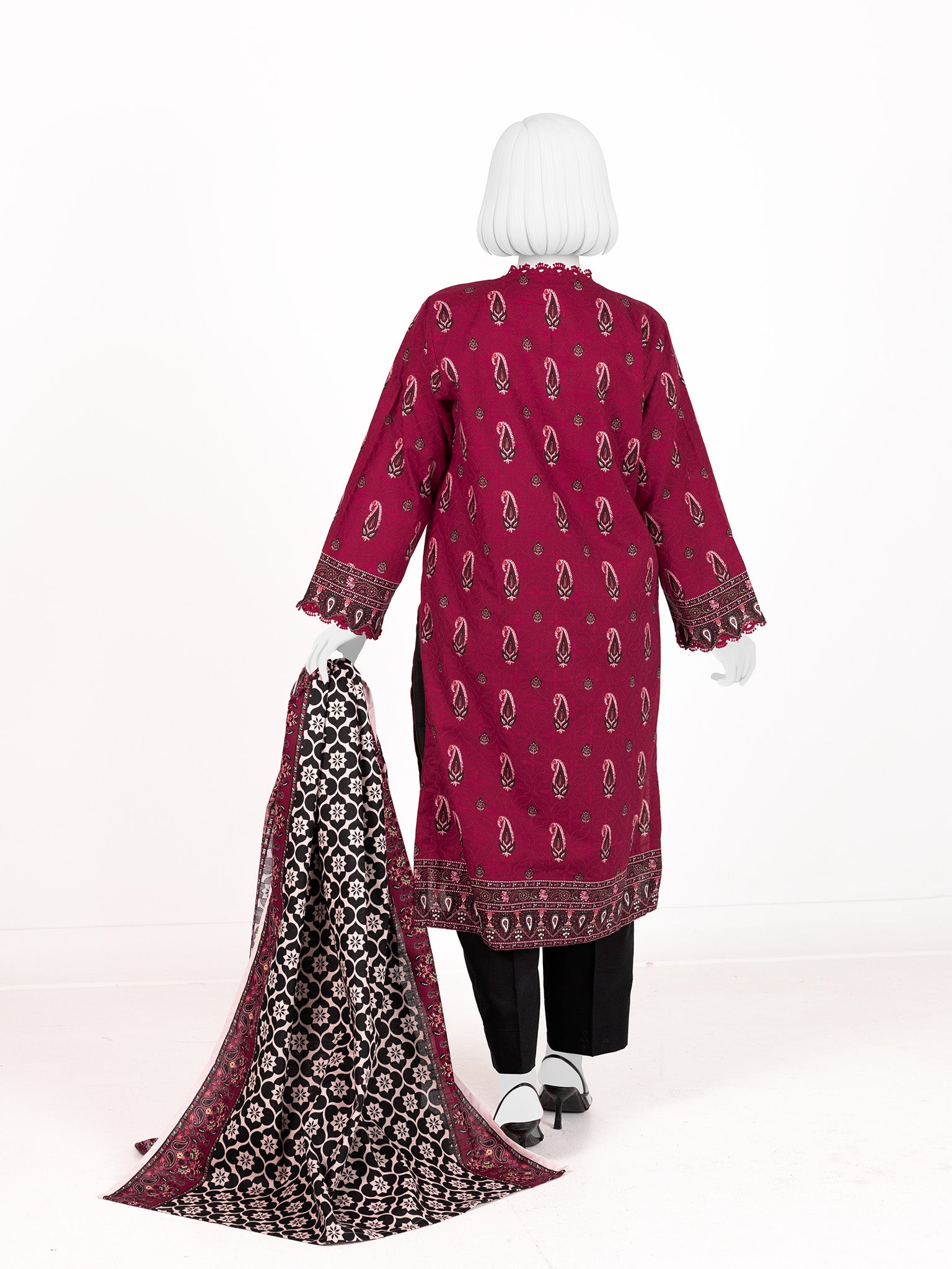 Printed Khaddar 3Pc Stitched Suit | PJBKS251149A