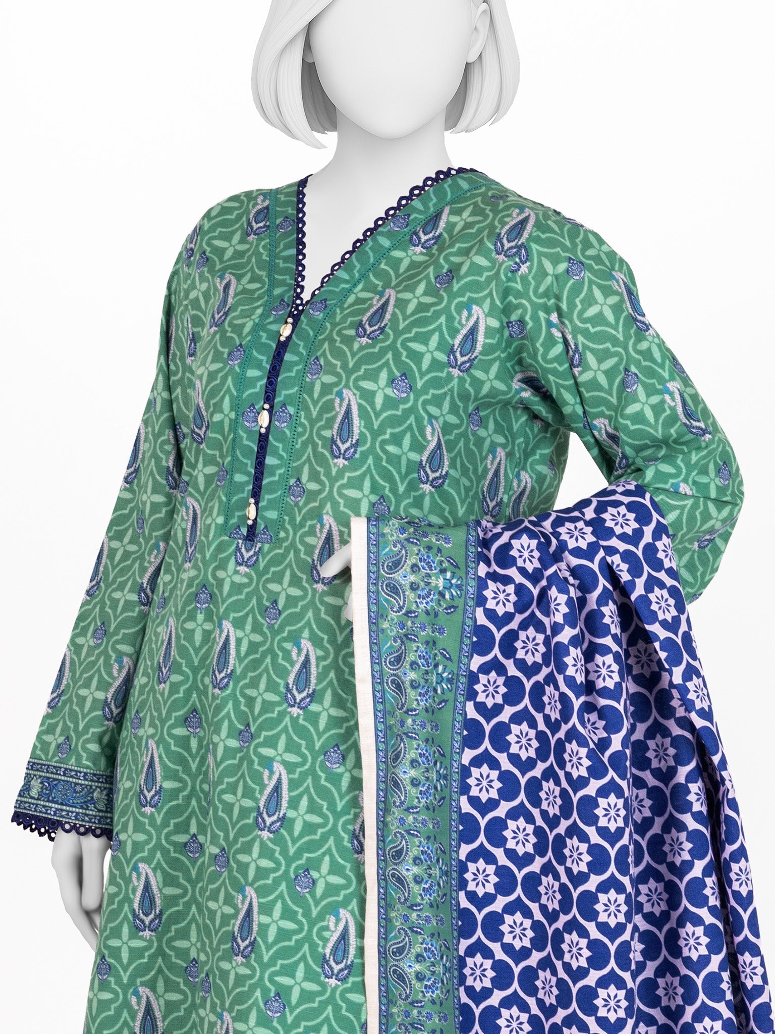 Printed Khaddar 3Pc Stitched Suit | PJBKS251149B