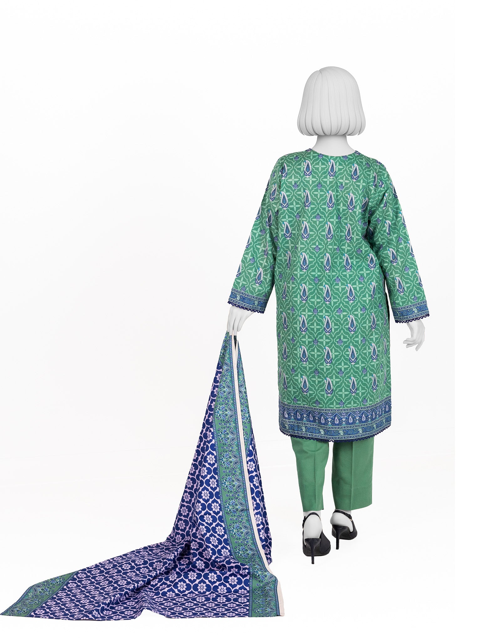 Printed Khaddar 3Pc Stitched Suit | PJBKS251149B