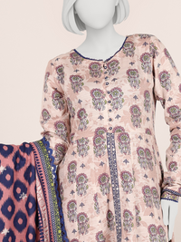 Printed Khaddar 3Pc Unstitched Suit | PJBKU251144B