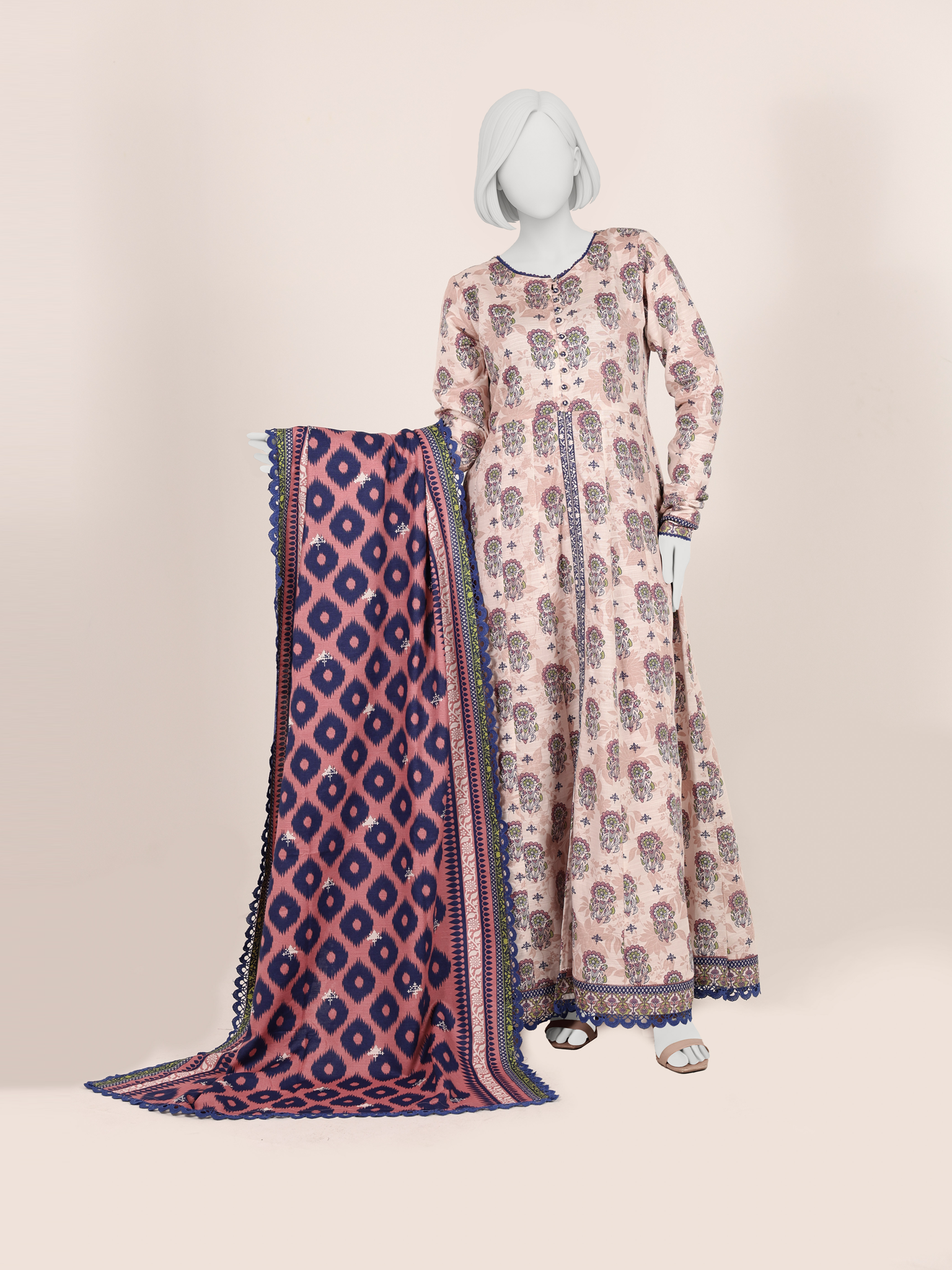 Printed Khaddar 3Pc Unstitched Suit | PJBKU251144B