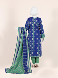 Printed Khaddar 3Pc Unstitched Suit | PJBKU251148B