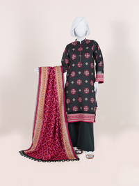 Printed Khaddar 3Pc Unstitched Suit | PJBKU251141A