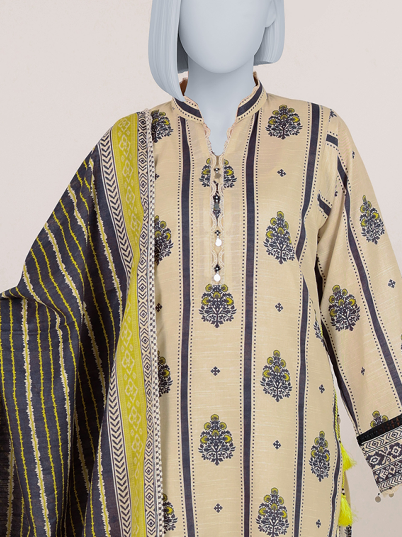 Printed Khaddar 3Pc Unstitched Suit | PJBKU251142B