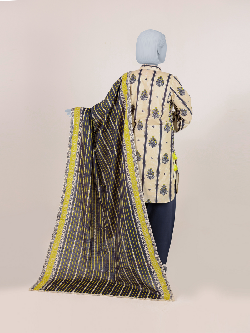 Printed Khaddar 3Pc Unstitched Suit | PJBKU251142B