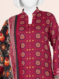 Printed Khaddar 3Pc Unstitched Suit | PJBKU251143A