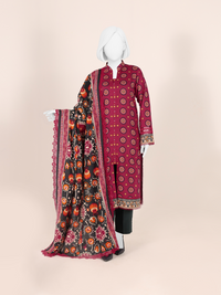 Printed Khaddar 3Pc Unstitched Suit | PJBKU251143A