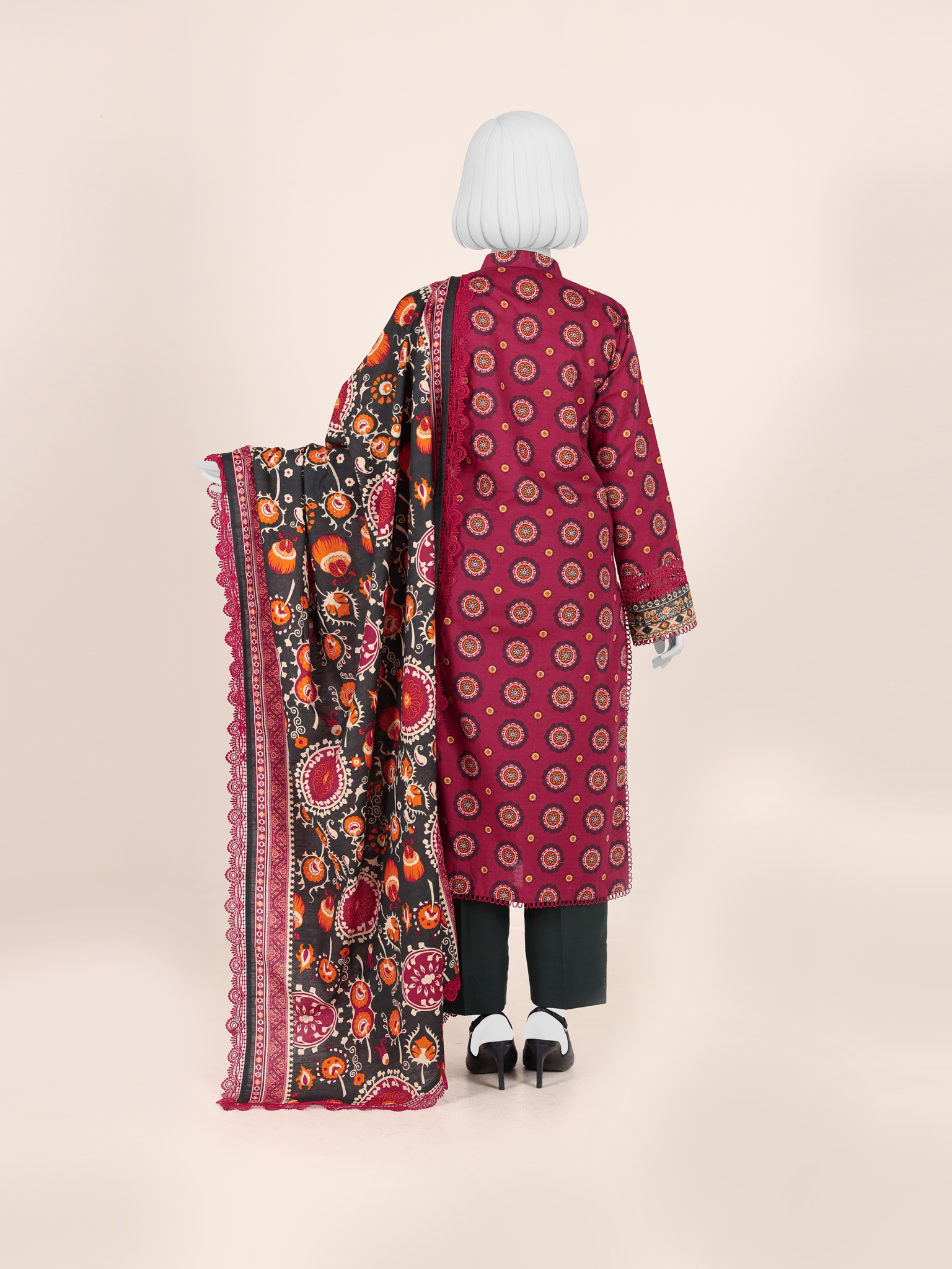 Printed Khaddar 3Pc Unstitched Suit | PJBKU251143A