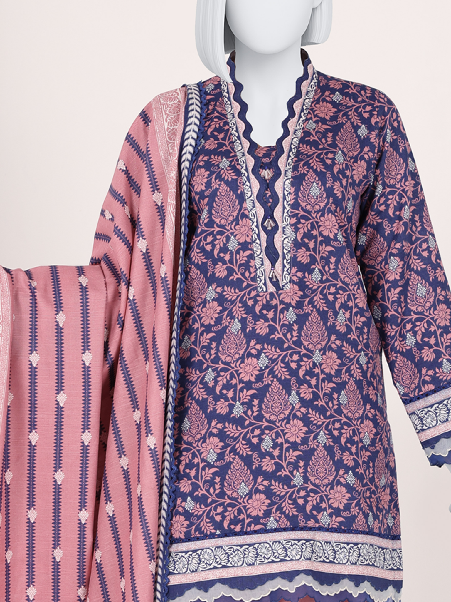 Printed Khaddar 3Pc Unstitched Suit | PJBKU251145B