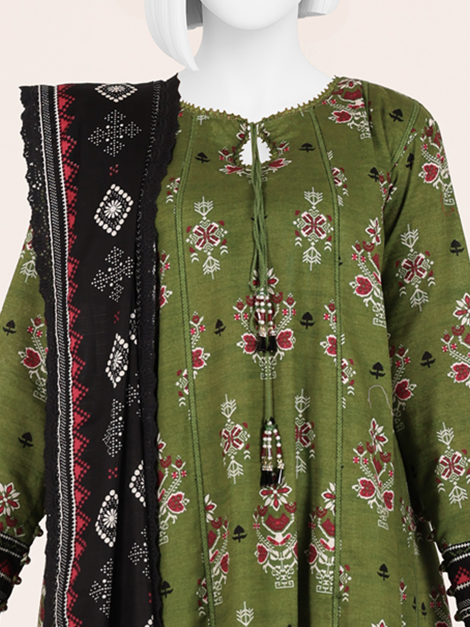 Printed Khaddar 3Pc Unstitched Suit | PJBKU251146A