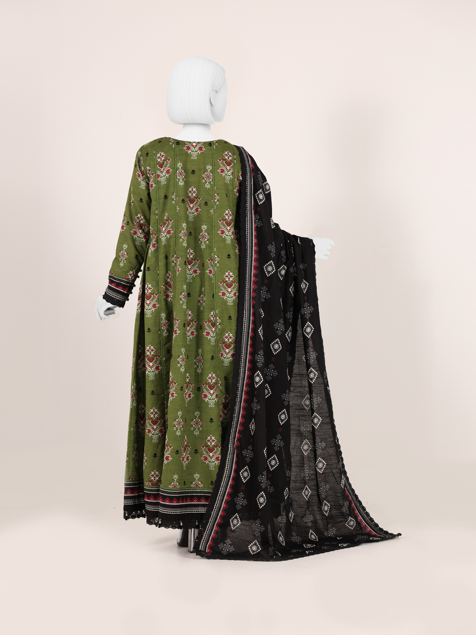 Printed Khaddar 3Pc Unstitched Suit | PJBKU251146A