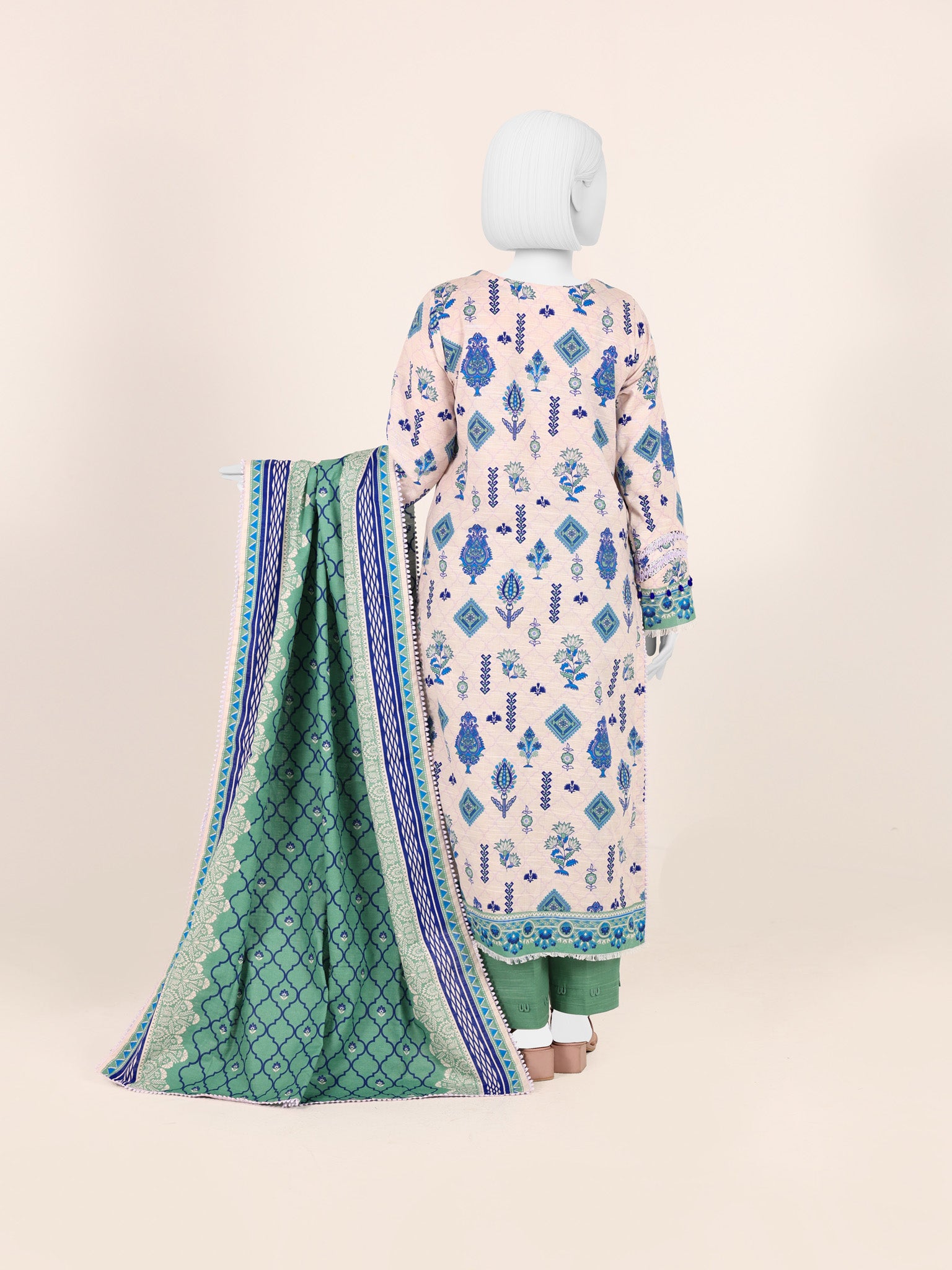 Printed Khaddar 3Pc Unstitched Suit | PJBKU251147B
