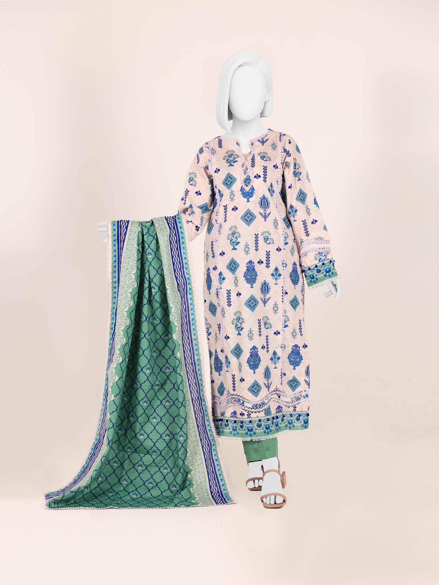 Printed Khaddar 3Pc Unstitched Suit | PJBKU251147B
