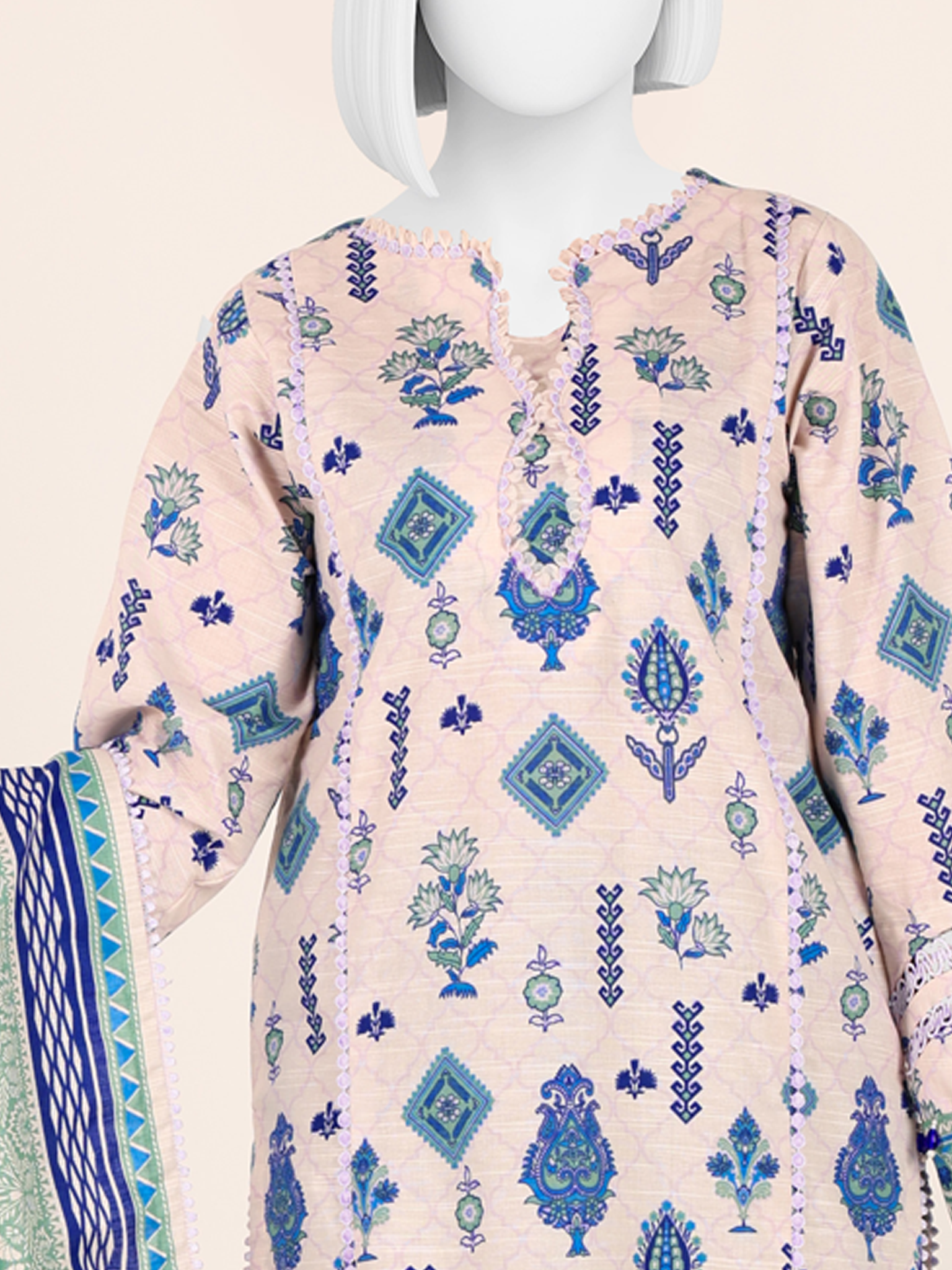 Printed Khaddar 3Pc Unstitched Suit | PJBKU251147B
