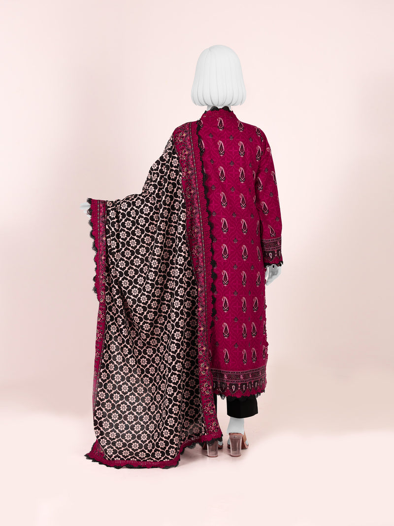 Printed Khaddar 3Pc Unstitched Suit | PJBKU251149A