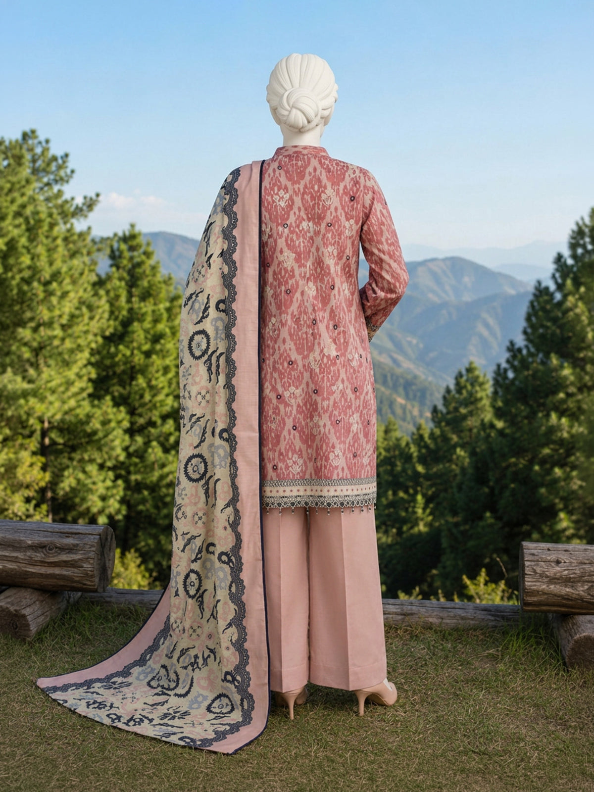 Printed Khaddar 3Pc Unstitched Suit | PJBKU251158B