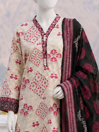 Printed Khaddar 3Pc Unstitched Suit | PJBKU251161A