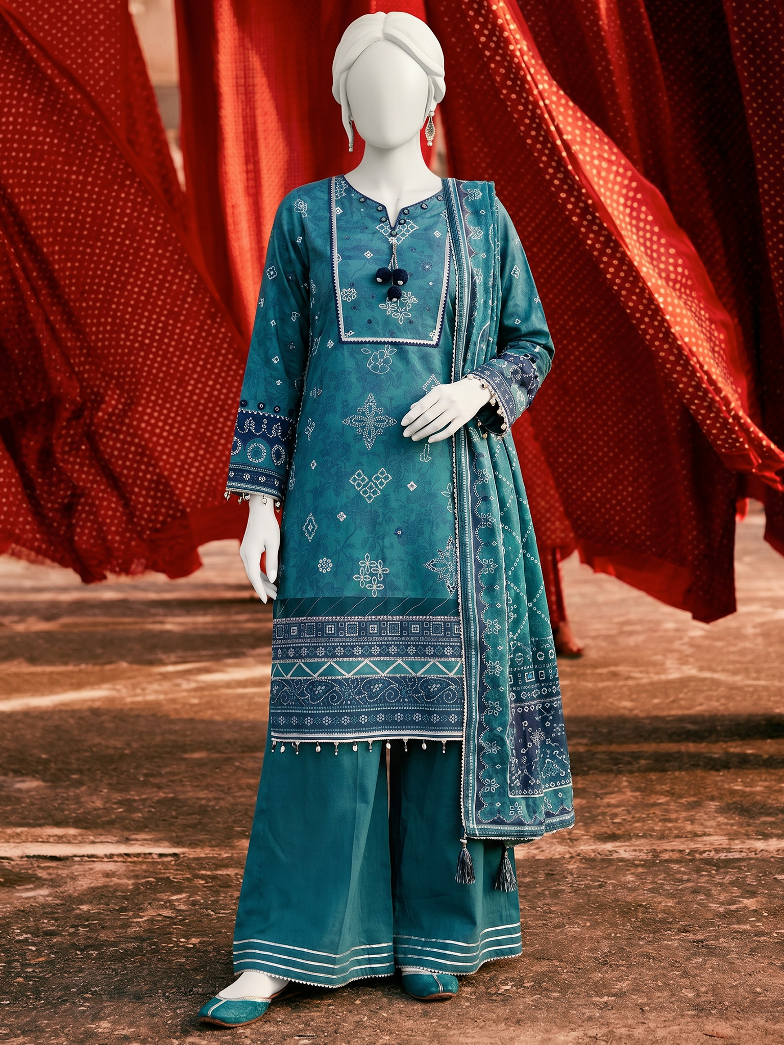 Unstitched Printed Chunri | PJBWCU-260313