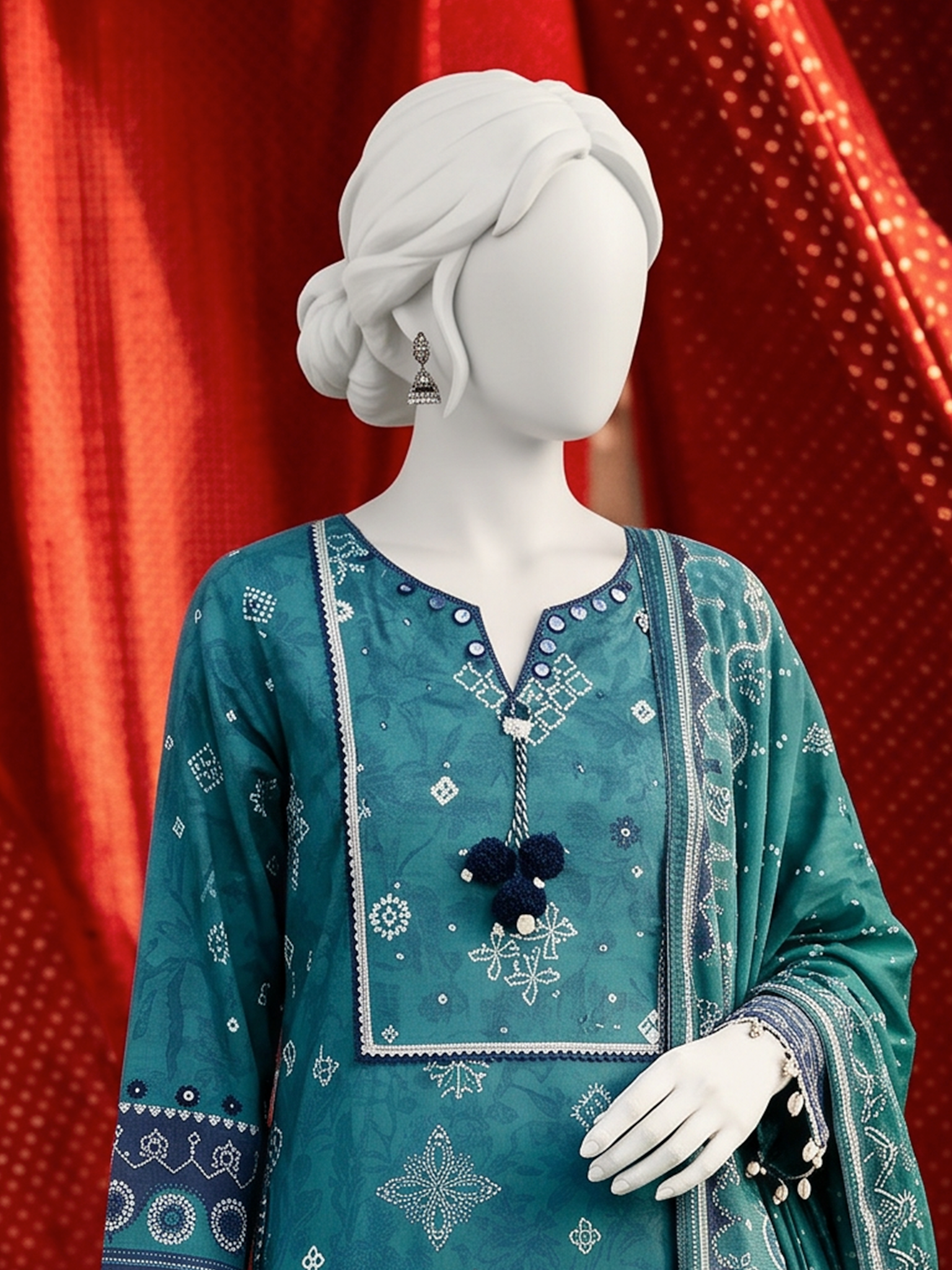 Unstitched Printed Chunri | PJBWCU-260313