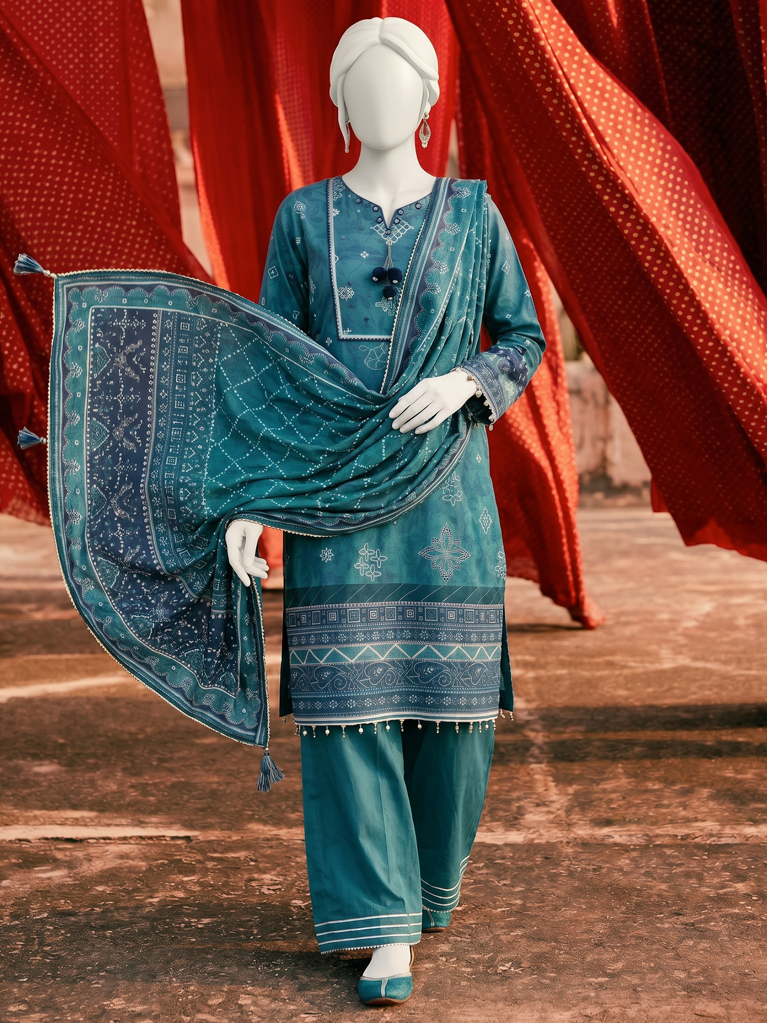 Unstitched Printed Chunri | PJBWCU-260313