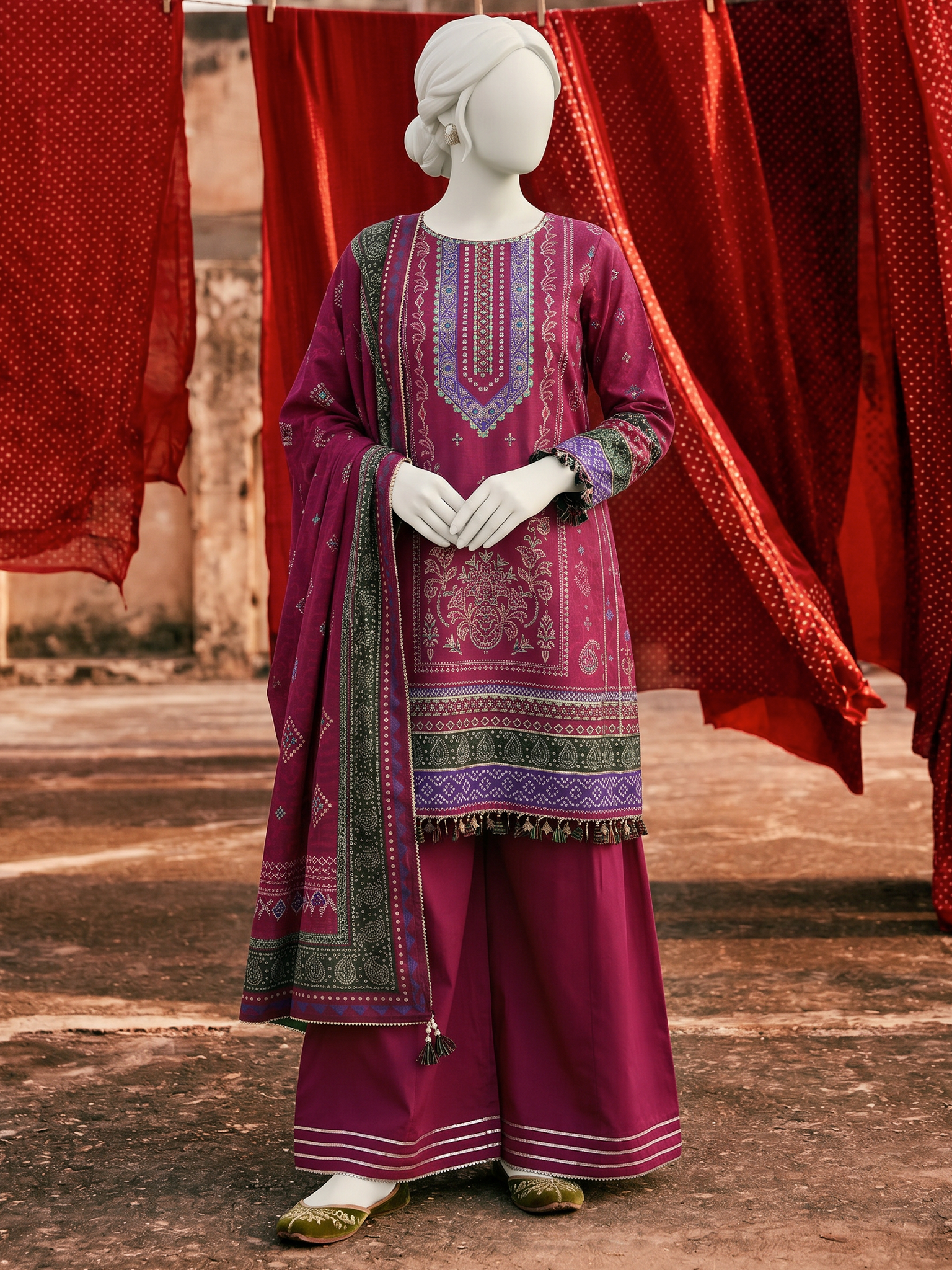 Unstitched Printed Chunri | PJBWCU-260316