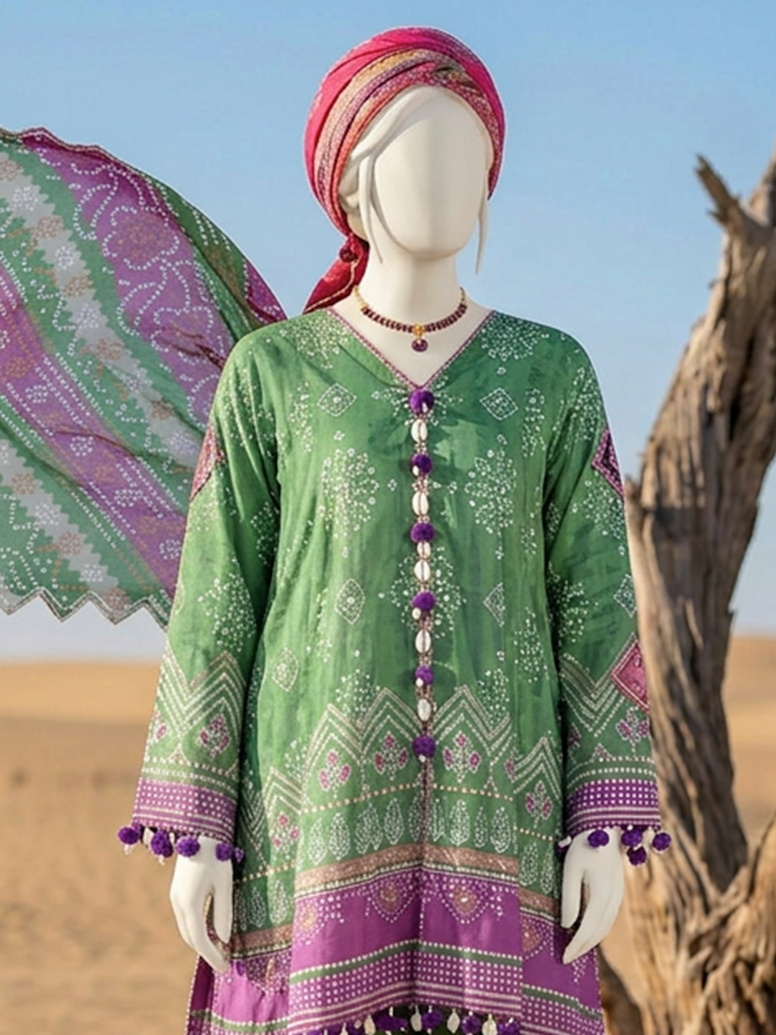Unstitched Printed Chunri | PJBWCU-260317