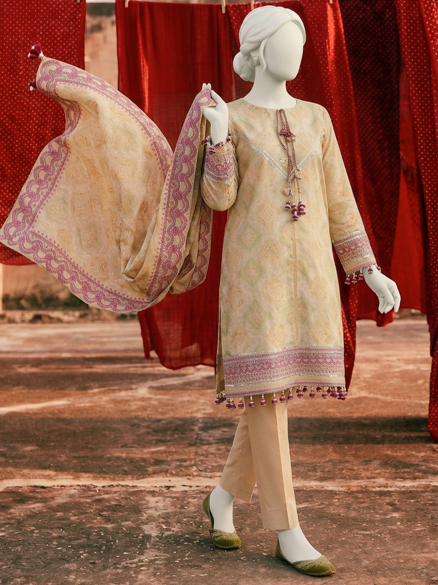 Unstitched Printed Chunri | PJBWCU-260320