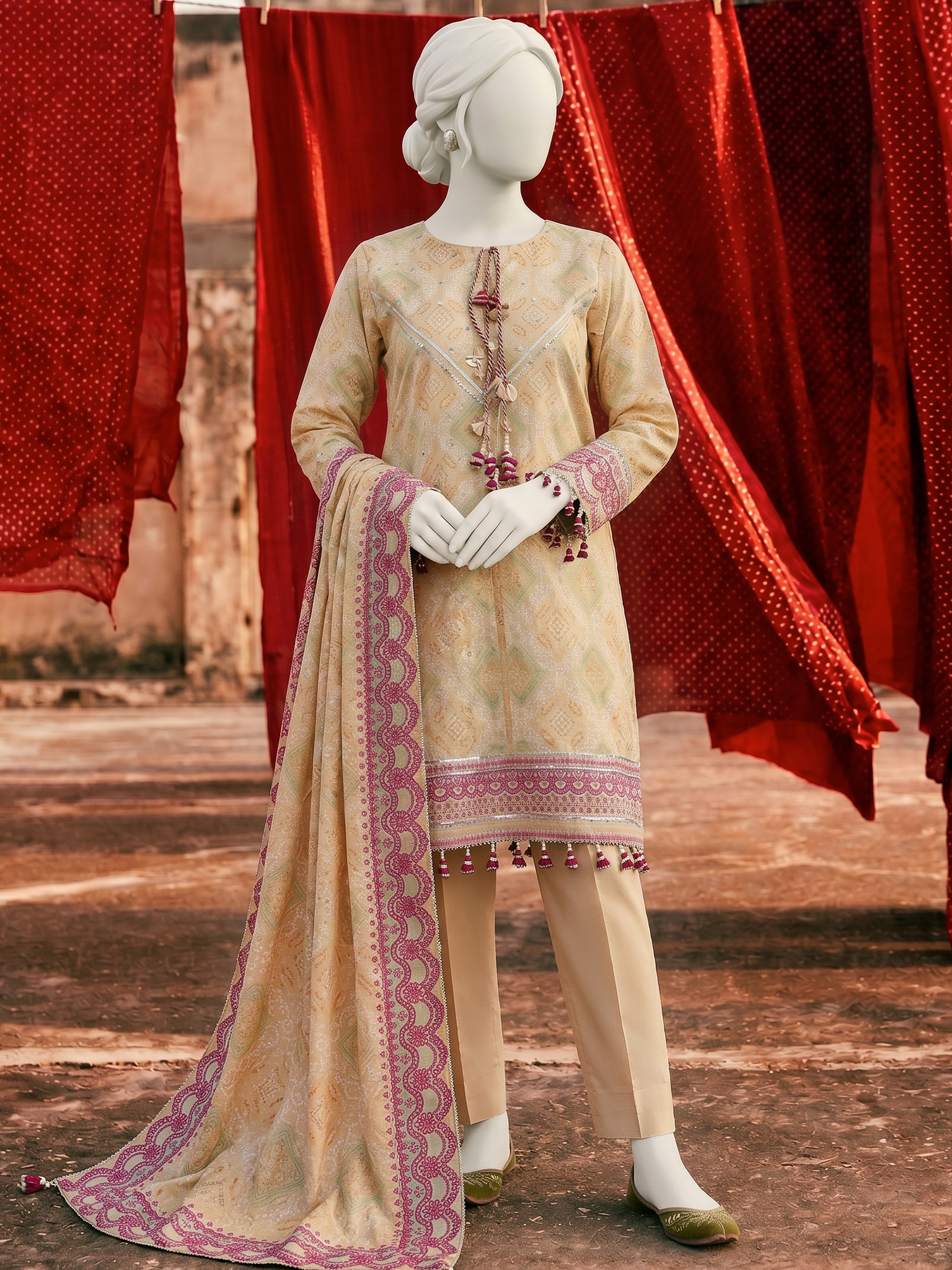 Unstitched Printed Chunri | PJBWCU-260320