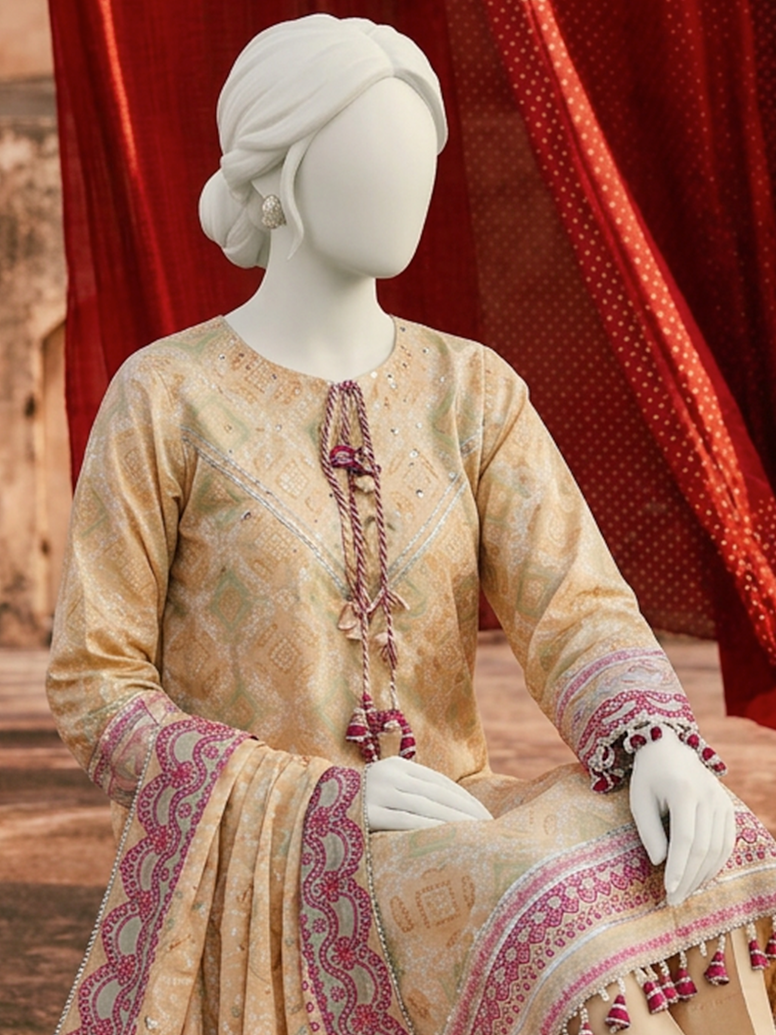 Unstitched Printed Chunri | PJBWCU-260320